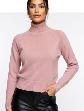 NWT JEANNE PIERRE Soft Pink Turtleneck Sweater ( SIZE:L)